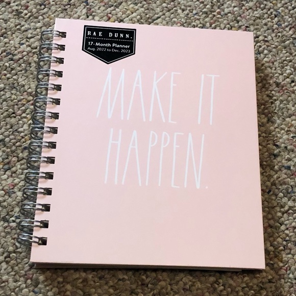 🆕 Rae Dunn MAKE IT HAPPEN Planner 2023 Pink - Picture 2 of 14
